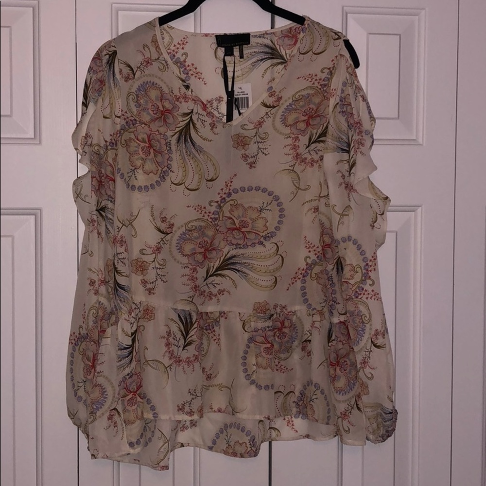 i Jeans By Buffalo Cold Shoulder Paisley Blouse